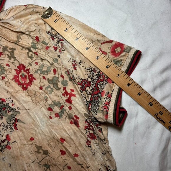 Bette and Court Women's Golf Shirt, Short Sleeve Polo, Sz L, Multicolor, Floral - Picture 2 of 5